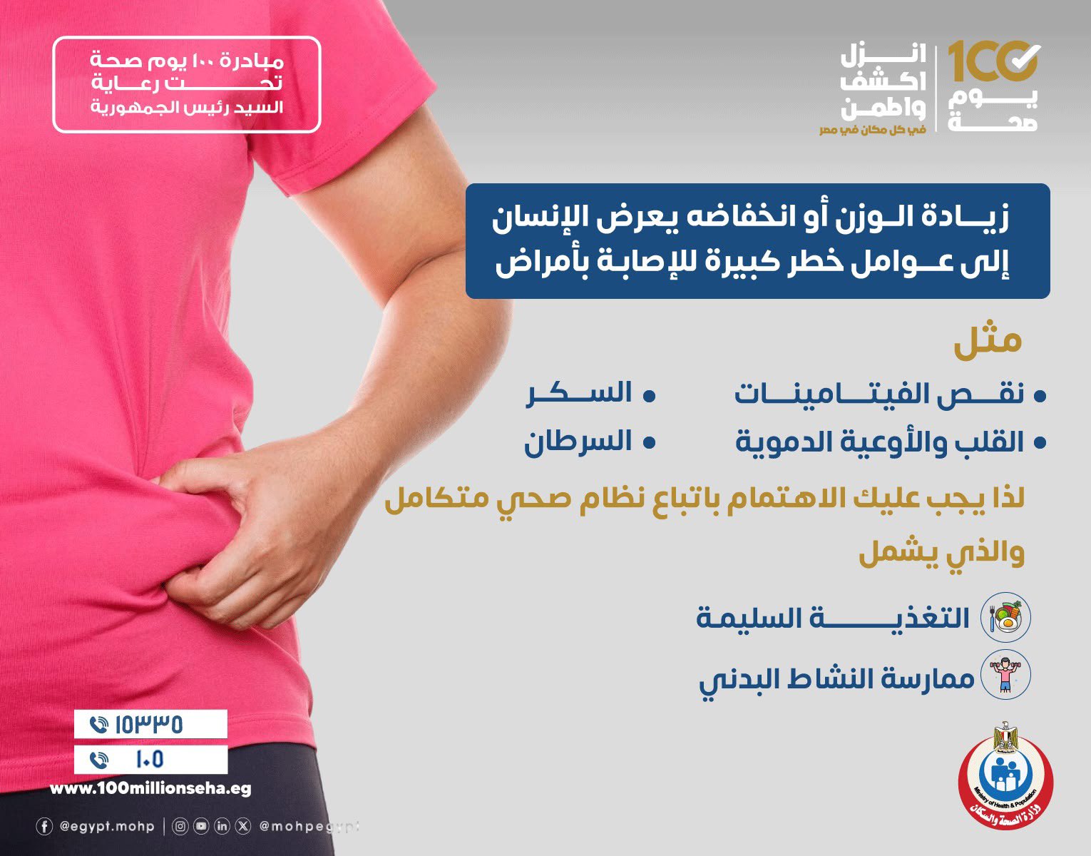 لا تتجاهل واذهب للطبيب:                    لو لاحظت تغير في وزنك بدون سبب
