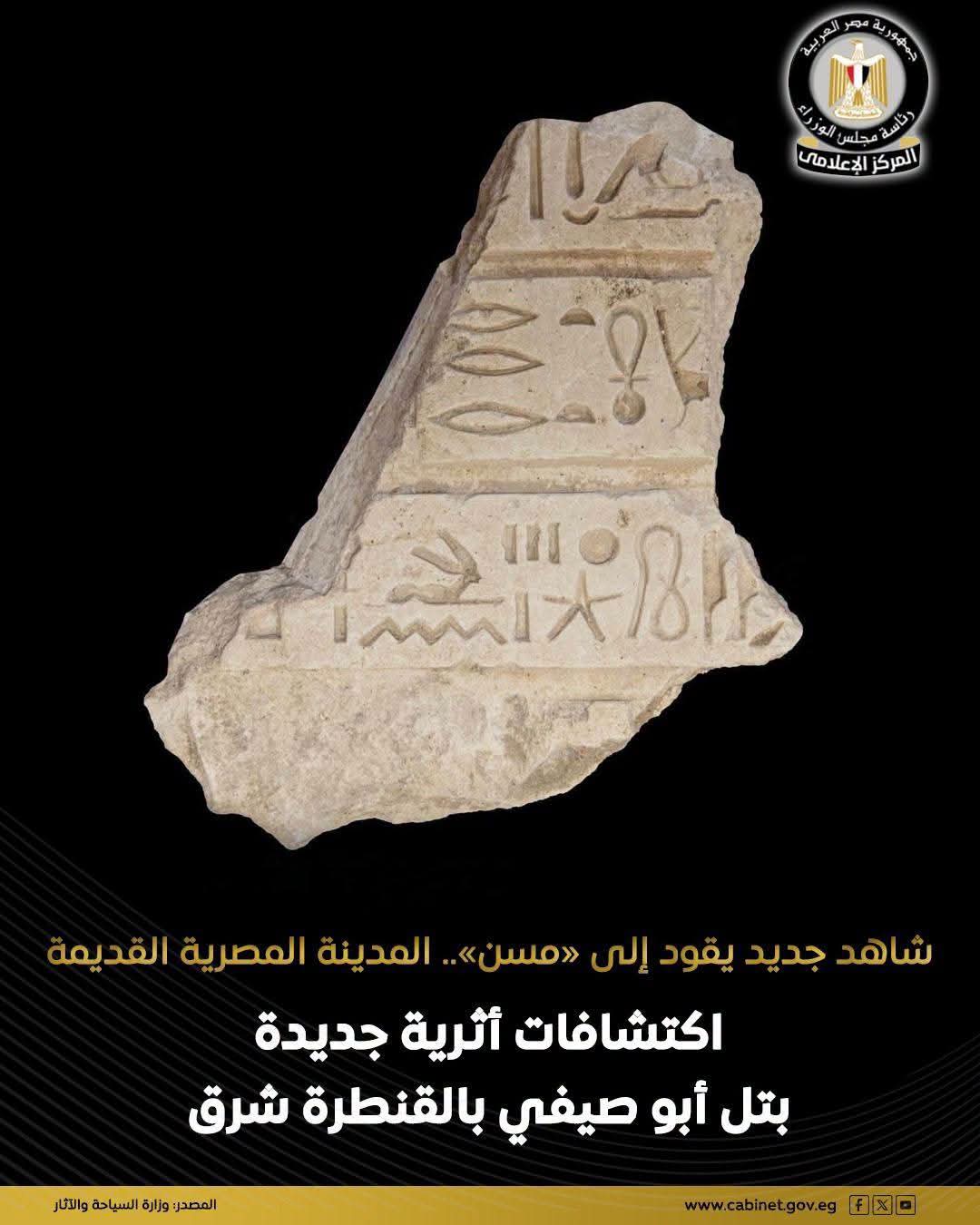 اكتشافات أثرية جديدة بتل أبو صيفي تعزز ارتباطه بمدينة «مسن» القديمة